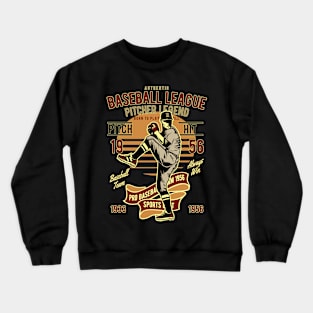 Vintage Baseball League Pitcher Crewneck Sweatshirt